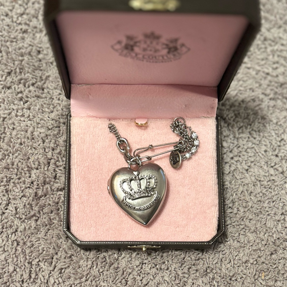 Juicy Couture Silver Heart Locket Necklace - Picture 2 of 7